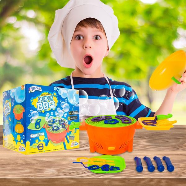 Children Summer Garden Toy Bubble Blowing Machine with Liquid Mix 240ml