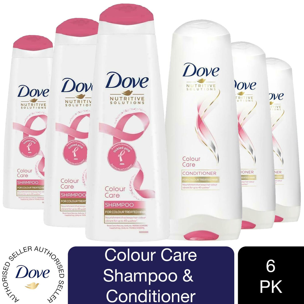 Dove Colour Care 3x Shampoo 400ml & 3x Conditioner 350ml For Colour-Treated Hair