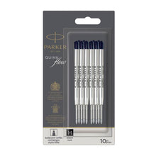 Load image into Gallery viewer, Parker QUINKflow Ballpoint Pen Ink Refills with Medium Tip Black 10 Refills