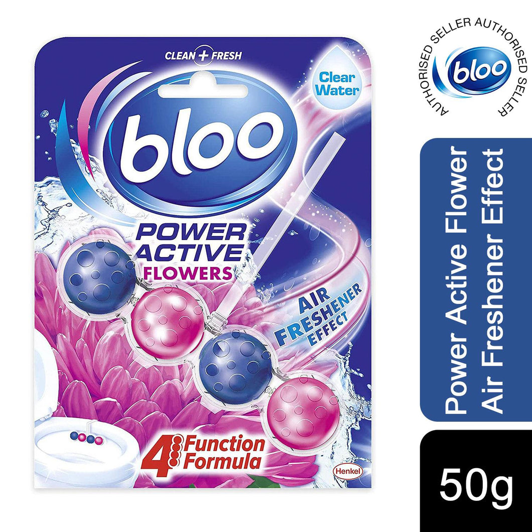 Bloo Power Active Toilet Rim Block Fresh Flowers with Anti-Limescale, 50g
