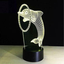 Load image into Gallery viewer, Aquarius Colour Changing 3D Dolphin Designed LED Hologram Night Lamp Light
