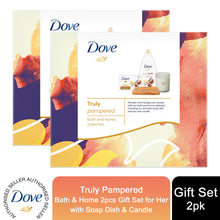 Load image into Gallery viewer, Dove Truly Pampered Bath &amp; Home 2pcs Gift Set For Her with Soap Dish &amp; Candle