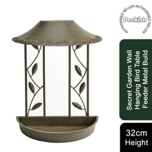 Load image into Gallery viewer, Peckish Secret Garden Wall Hanging Bird Table Feeder Metal Build 32cm Height