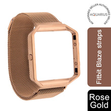 Load image into Gallery viewer, Fitbit Blaze Metal Mesh Straps with Frame, Gold/Rose Gold/Silver/Space Grey.