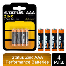 Load image into Gallery viewer, Status Zinc AAA Performance Batteries - Pack 4