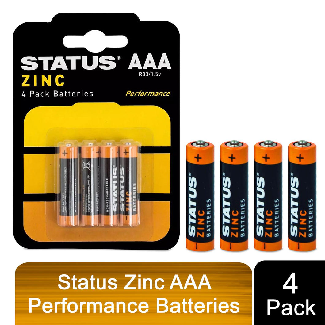 Status Zinc AAA Performance Batteries - Pack 4