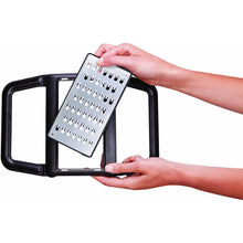 Load image into Gallery viewer, Quirky Stainless Steel Grip Collapsible Kitchen Grater with Interchangeable Plates, Black