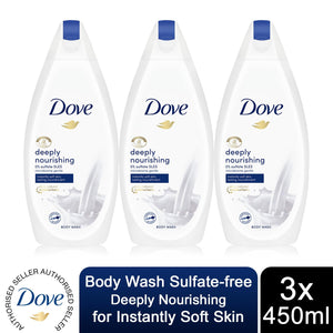 3 Pack Dove Pro Age/Silk Glow/Shea Butter/Deeply Nourishing Body Wash, 450ml