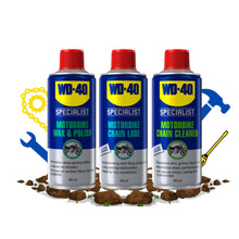 Load image into Gallery viewer, WD-40 Specialist Motorbike Bundle, Chain Cleaner, Lube, Wax &amp; Polish Each 400ml