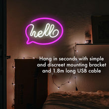 Load image into Gallery viewer, Aquarius Neon Hello Shape Colorful LED Night Light For Kids Room Decoration