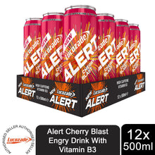 Load image into Gallery viewer, Lucozade Alert Cherry Blast High Caffeine VIT-B3 Fat-Free Energy Drink, 12x500ml
