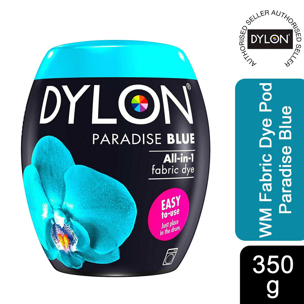 DYLON Washing Machine Fabric Dye Pod, Paradise Blue, 1pk of 350g