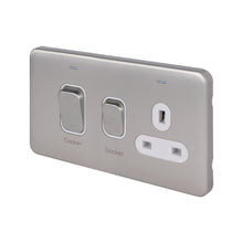 Load image into Gallery viewer, Schneider Electric Lisse Screwless Cooker Control 13A Socket 45A Stainless Steel
