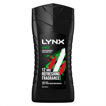 Load image into Gallery viewer, 3pk of 250ml Lynx 12hrs Refreshing Fragrance Shower Gel with 100% Moisturisers
