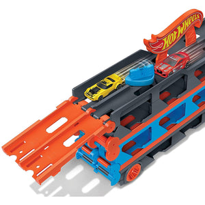 Hot Wheels Speedway Hauler and Three Vehicles