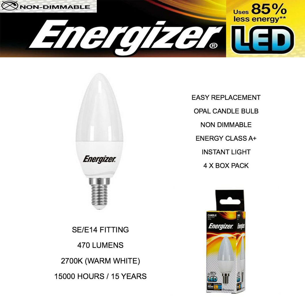 Energizer LED S8851 CANDLE 470LM Energy Saving Bulbs