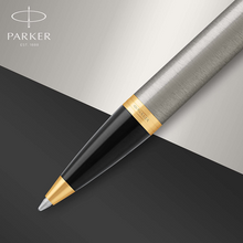Load image into Gallery viewer, Parker IM Ballpoint Pen Brushed Metal Medium Point Blue Ink Gift Box