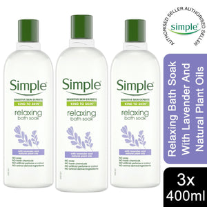 3x Simple Kind to Skin Relaxing Bath Soak with Lavender & Natural Plant Oils