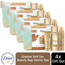 Load image into Gallery viewer, Dove Gradual Self-Tan Beauty Bag Derma Spa 3pcs Gift Set For Her with Beauty Bag