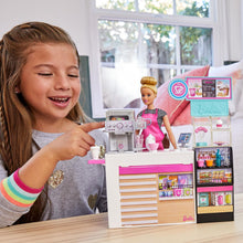 Load image into Gallery viewer, Barbie® Coffee Shop Playset with Doll and Play Pieces