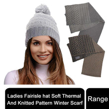 Load image into Gallery viewer, Ladies Knitted Fairisle Pattern Winter Scarf or hat Assorted