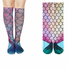 Load image into Gallery viewer, Mermaid Tail 3D Print Women Girl Knee High Boot Socks