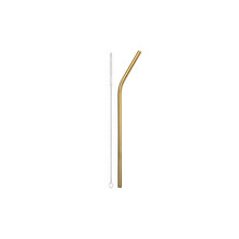 Load image into Gallery viewer, Stainless Steel Drinking Straws with Cleaning Brush Pack of 4, Gold