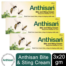 Load image into Gallery viewer, 3x of 20g Anthisan Bite&amp;StingCream, Relief from Insect, Bug Bites &amp; StingingRash