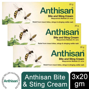 3x of 20g Anthisan Bite&StingCream, Relief from Insect, Bug Bites & StingingRash
