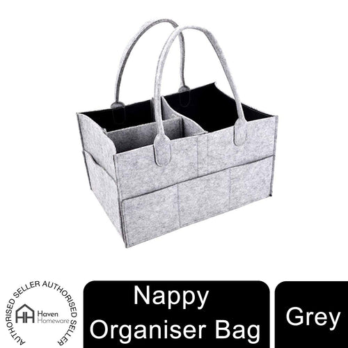 Multi-purpose Caddy Felt Changing Nappy Kids Organiser Bag - Grey