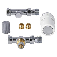 Load image into Gallery viewer, Danfoss RAS-D2 TRV Combi Sensor Set White Sensor Chrome Straight, 10/15 mm