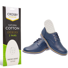 Load image into Gallery viewer, Crosby Scented Unisex Foot Lenght Insoles for Footwear, 2 Pairs Natural Cotton