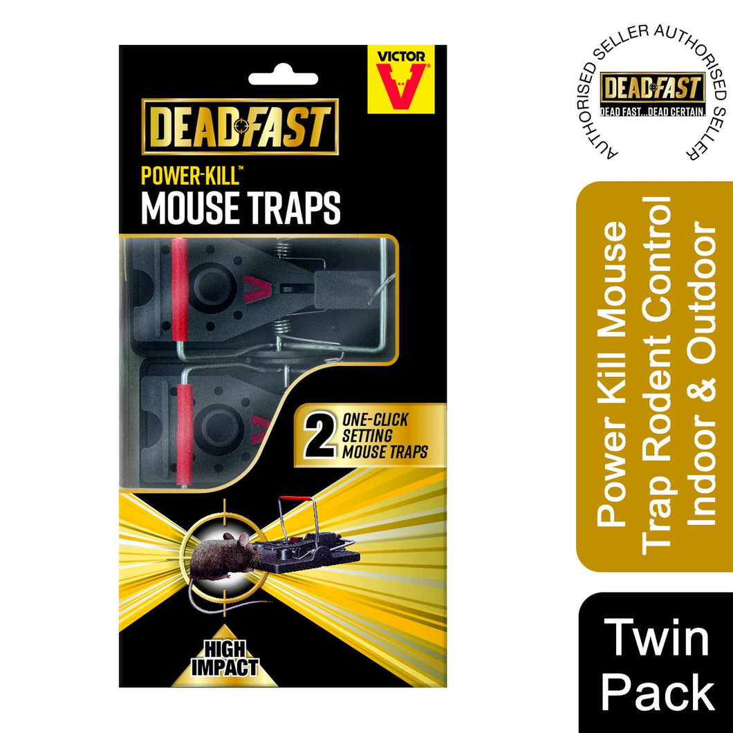 Deadfast Power Kill Mouse Trap Rodent Control Indoor & Outdoor Twin 2 Pack