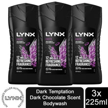 Load image into Gallery viewer, 3pk of 250ml Lynx 12hrs Refreshing Fragrance Shower Gel with 100% Moisturisers