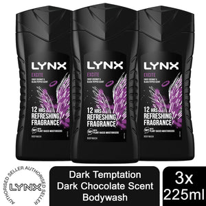 3pk of 250ml Lynx 12hrs Refreshing Fragrance Shower Gel with 100% Moisturisers