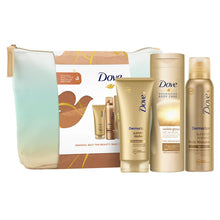 Load image into Gallery viewer, Dove Gradual Self-Tan Beauty Bag Derma Spa 3pcs Gift Set For Her with Beauty Bag