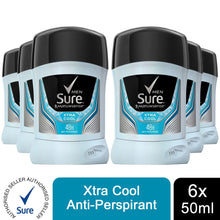 Load image into Gallery viewer, 6xof50ml Sure Motion Sense Xtra Cool 48H Antiperspirant Deodorant Stick For Men