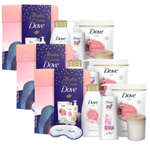 Load image into Gallery viewer, Dove Winter Love Bath &amp; Body 6pcs Gift Set For Her with Soy Candle &amp; Eye Mask