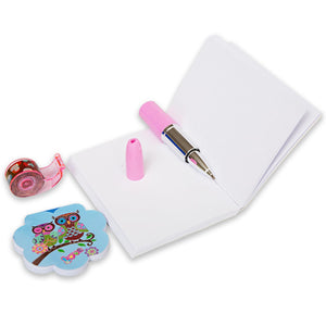 Kreative Kids Owl Notebook Set with Lipstick Pen, Art Tap & Memo Pad