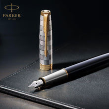 Load image into Gallery viewer, Parker Sonnet Fountain Pen Premium Fine 18K Gold Nib Black Ink Gift Box