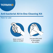 Load image into Gallery viewer, Termin8 Antibacterial All in One Screen Cleaning Kit with Cleaning Cloth - 140ml