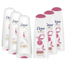 Load image into Gallery viewer, Dove Colour Care 3x Shampoo 400ml &amp; 3x Conditioner 350ml For Colour-Treated Hair