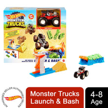 Load image into Gallery viewer, Hot Wheels Monster Trucks Launch and Bash Play Set