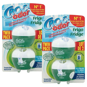 Croc Odor Twin Fridge Freshener Deodoriser Neutralise Odour Eliminator, 33g