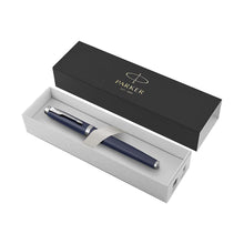 Load image into Gallery viewer, Parker IM Fountain Pen Matte Blue Medium Nib Blue Ink Gift Box