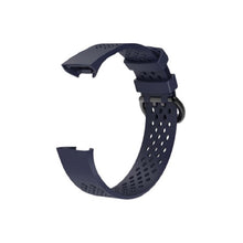 Load image into Gallery viewer, AQ Holes Soft Silicone Replacement Strap Band for Fitbit Charge 3 - Navy Large