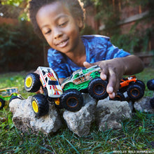 Load image into Gallery viewer, Hot Wheels Monster Trucks Demo 2-Pk Assorted &amp; Truck Scorpion Sting Raceway