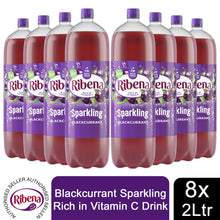 Load image into Gallery viewer, 8pk of 2Litre Ribena Blackcurrant Rich in Vitamin C Sparkling Energy Drink
