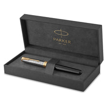 Load image into Gallery viewer, Parker Sonnet Fountain Pen Premium Fine 18K Gold Nib Black Ink Gift Box
