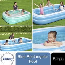 Load image into Gallery viewer, Bestway Inflatable 6&#39;7&quot;x20” , 8&#39;7&quot;x20” or 10&#39; x22” Family Rectangular Pool